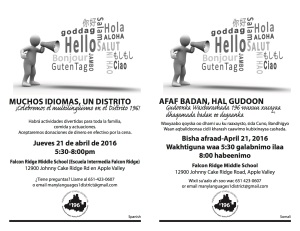 Event flier in Spanish and Somali